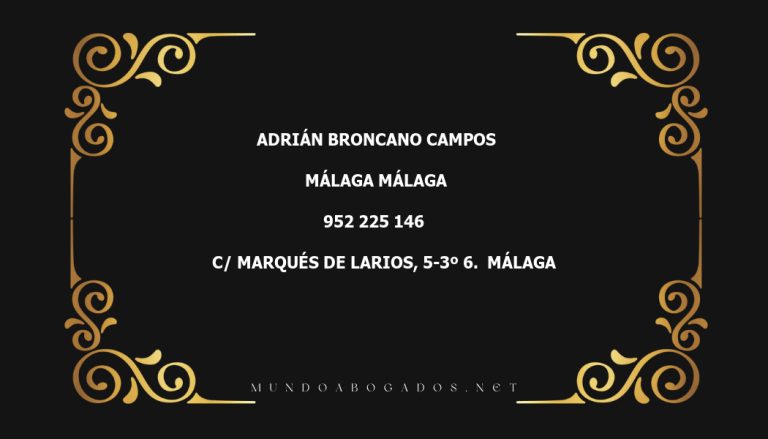 abogado Adrián Broncano Campos en la localidad de Málaga