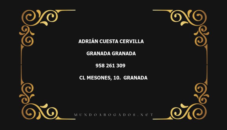 abogado Adrián Cuesta Cervilla en la localidad de Granada