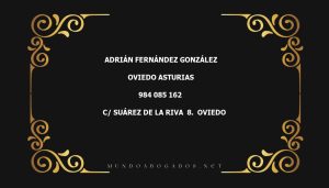 abogado Adrián Fernández González en la localidad de Oviedo