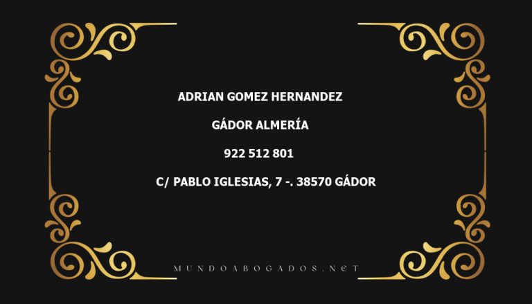 abogado Adrian Gomez Hernandez en la localidad de Gádor