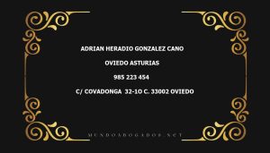 abogado Adrian Heradio Gonzalez Cano en la localidad de Oviedo