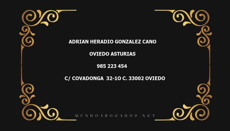 abogado Adrian Heradio Gonzalez Cano en la localidad de Oviedo