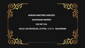 abogado Adrian Martinez Sanchez en la localidad de Galapagar