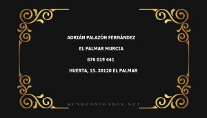 abogado Adrián Palazón Fernández en la localidad de El Palmar