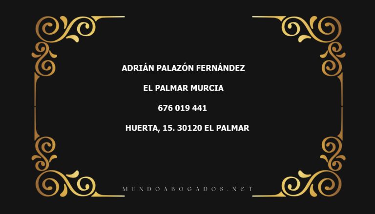 abogado Adrián Palazón Fernández en la localidad de El Palmar