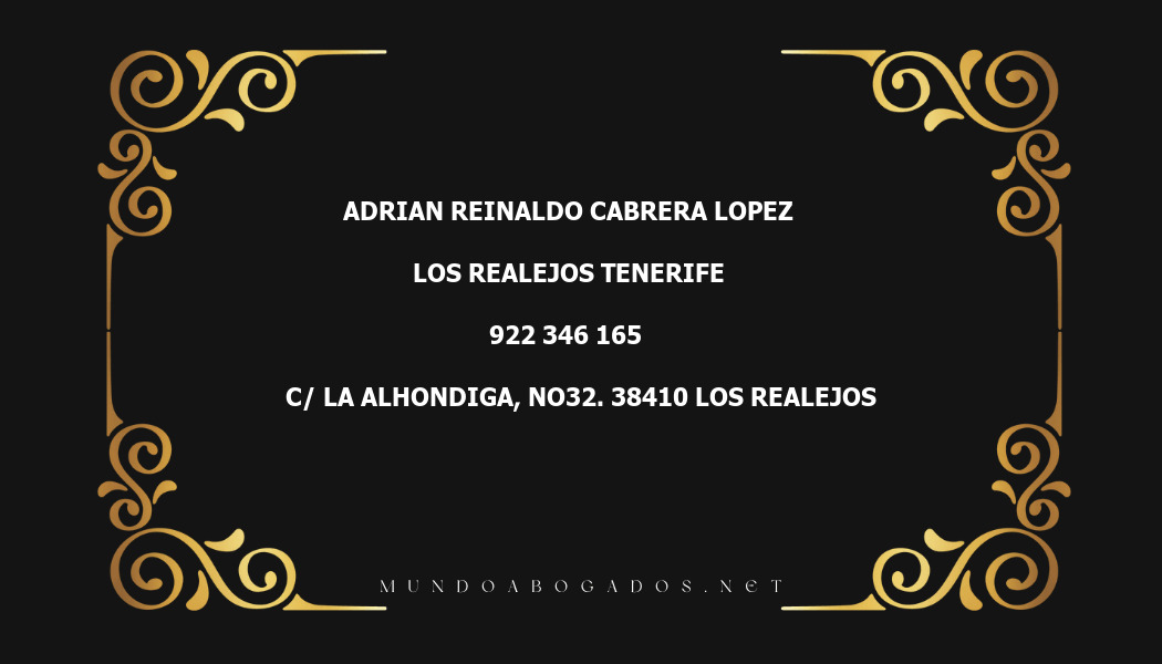 abogado Adrian Reinaldo Cabrera Lopez en la localidad de Los Realejos