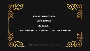 abogado Adrian Sanchez Ruiz en la localidad de Vilches