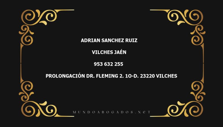 abogado Adrian Sanchez Ruiz en la localidad de Vilches