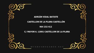 abogado Adrián Vidal Batiste en la localidad de Castellon de la Plana