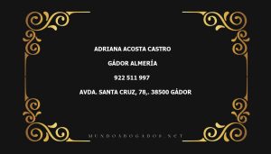 abogado Adriana Acosta Castro en la localidad de Gádor