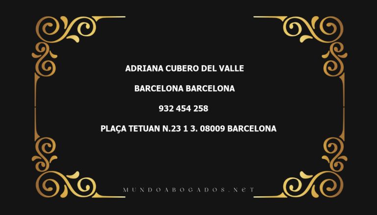 abogado Adriana Cubero Del Valle en la localidad de Barcelona