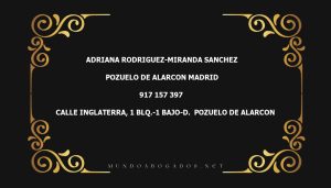 abogado Adriana Rodriguez-Miranda Sanchez en la localidad de Pozuelo de Alarcon