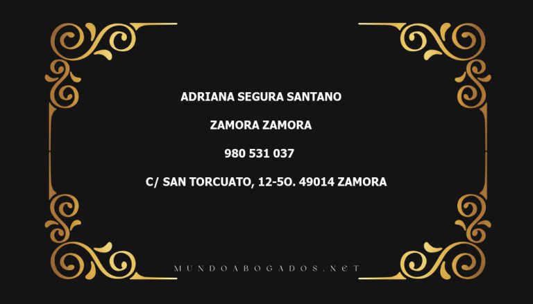 abogado Adriana Segura Santano en la localidad de Zamora