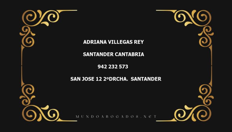 abogado Adriana Villegas Rey en la localidad de Santander