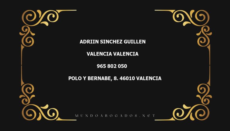 abogado Adriin Sinchez Guillen en la localidad de Valencia