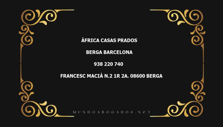 abogado Àfrica Casas Prados en la localidad de Berga