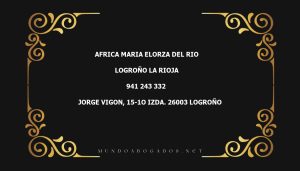 abogado Africa Maria Elorza Del Rio en la localidad de Logroño