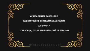 abogado Africa Peñate Castillero en la localidad de San Bartolomé de Tirajana