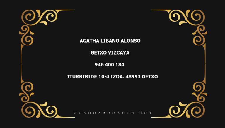 abogado Agatha Libano Alonso en la localidad de Getxo