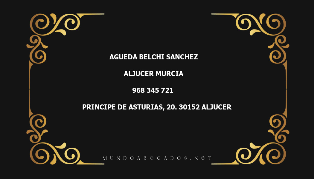 abogado Agueda Belchi Sanchez en la localidad de Aljucer