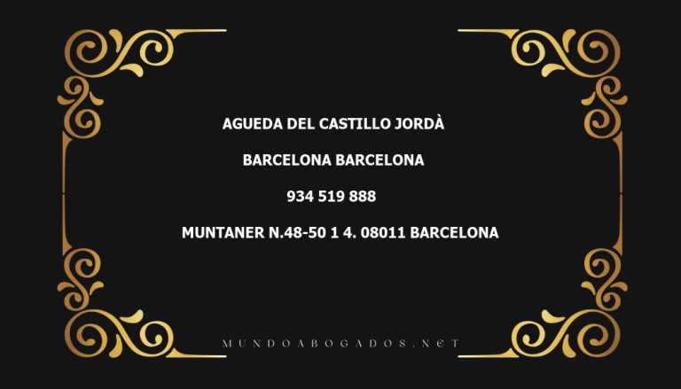 abogado Agueda Del Castillo Jordà en la localidad de Barcelona