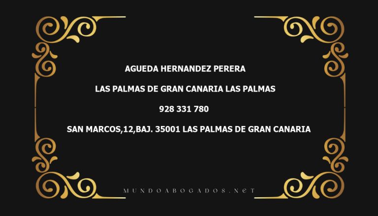 abogado Agueda Hernandez Perera en la localidad de Las Palmas de Gran Canaria