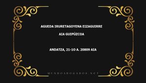 abogado Agueda Iruretagoyena Eizaguirre en la localidad de Aia