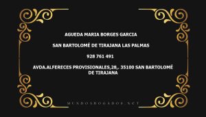 abogado Agueda Maria Borges Garcia en la localidad de San Bartolomé de Tirajana