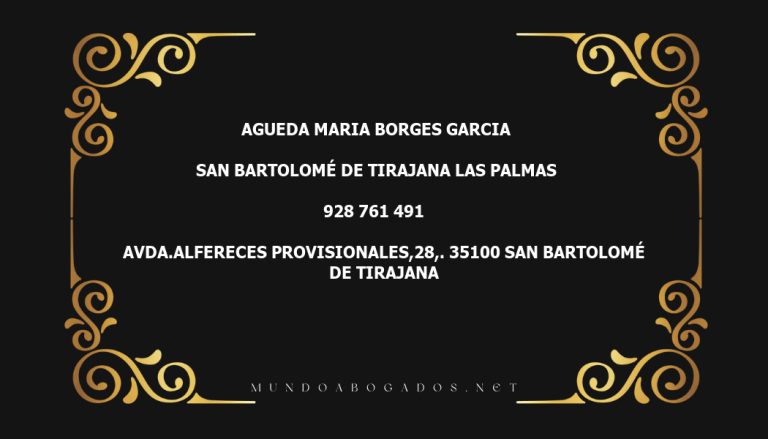 abogado Agueda Maria Borges Garcia en la localidad de San Bartolomé de Tirajana