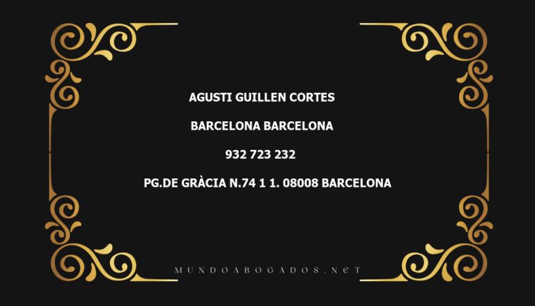 abogado Agusti Guillen Cortes en la localidad de Barcelona