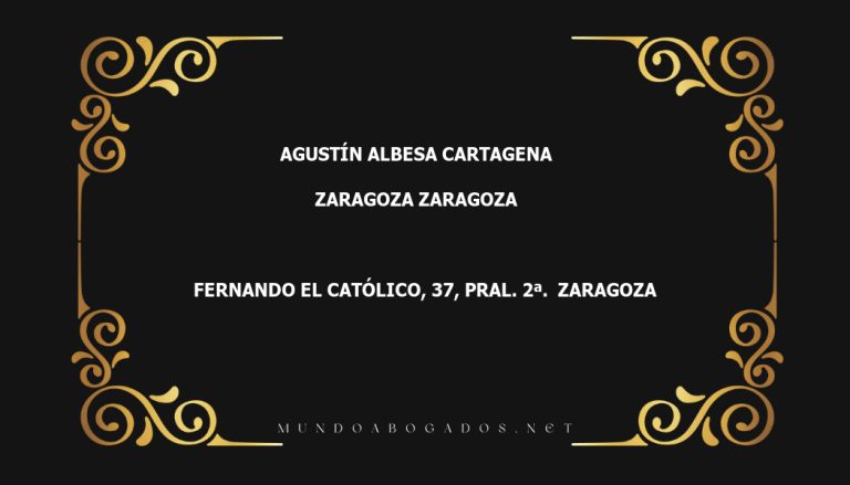 abogado Agustín Albesa Cartagena en la localidad de Zaragoza