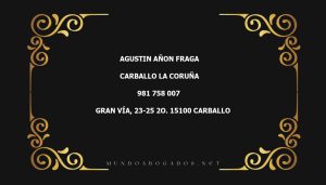 abogado Agustin Añon Fraga en la localidad de Carballo