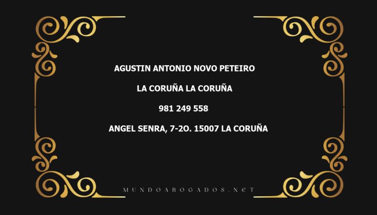 abogado Agustin Antonio Novo Peteiro en la localidad de La Coruña