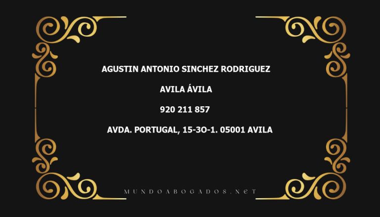 abogado Agustin Antonio Sinchez Rodriguez en la localidad de Avila