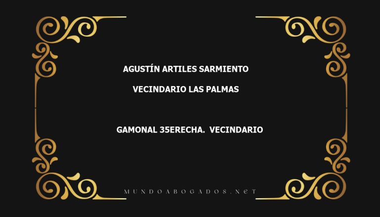 abogado Agustín Artiles Sarmiento en la localidad de Vecindario