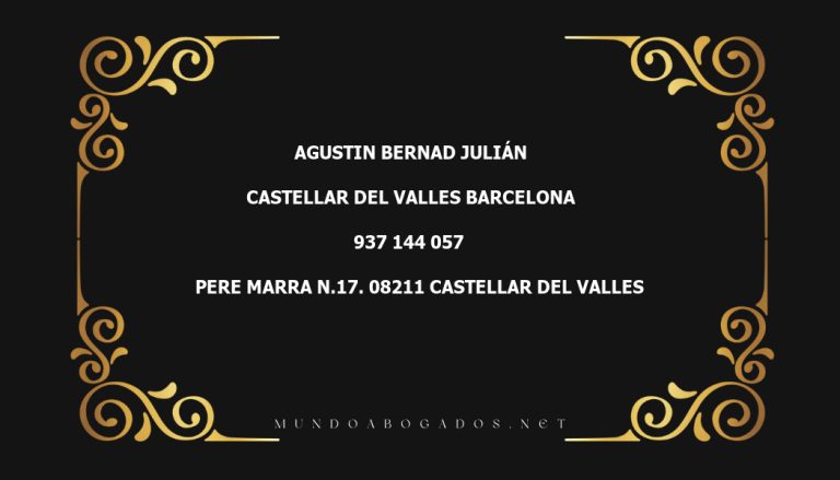 abogado Agustin Bernad Julián en la localidad de Castellar del Valles