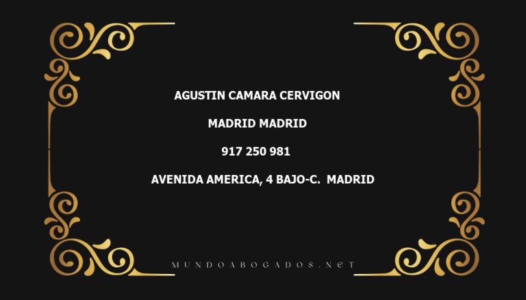 abogado Agustin Camara Cervigon en la localidad de Madrid