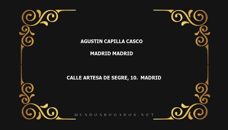 abogado Agustin Capilla Casco en la localidad de Madrid