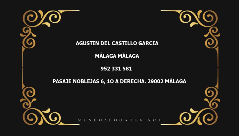 abogado Agustin Del Castillo Garcia en la localidad de Málaga