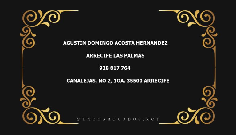 abogado Agustin Domingo Acosta Hernandez en la localidad de Arrecife