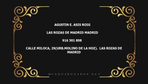 abogado Agustin E. Asis Roig en la localidad de Las Rozas de Madrid