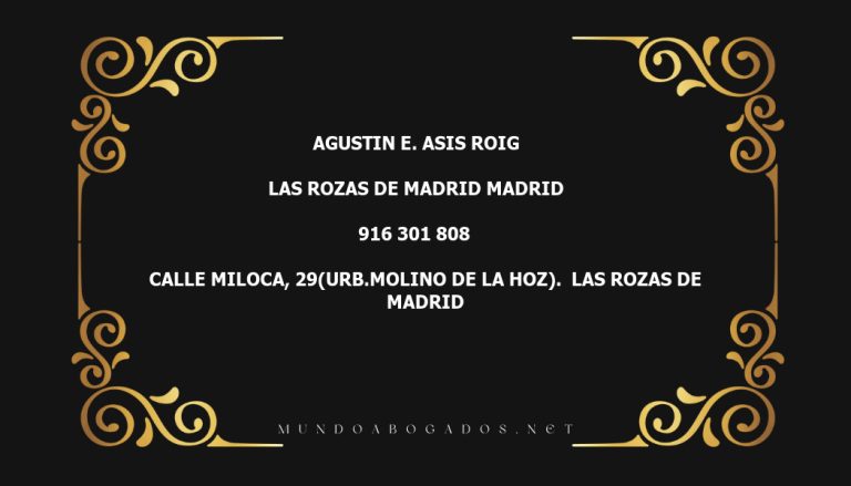 abogado Agustin E. Asis Roig en la localidad de Las Rozas de Madrid