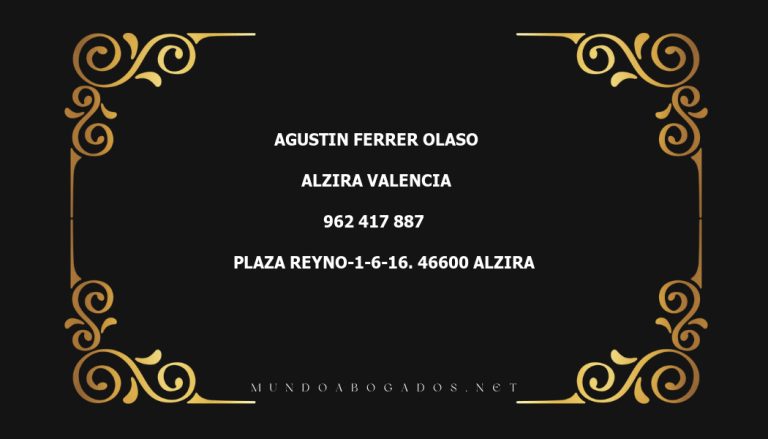 abogado Agustin Ferrer Olaso en la localidad de Alzira