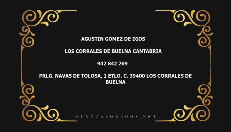 abogado Agustin Gomez De Dios en la localidad de Los Corrales de Buelna