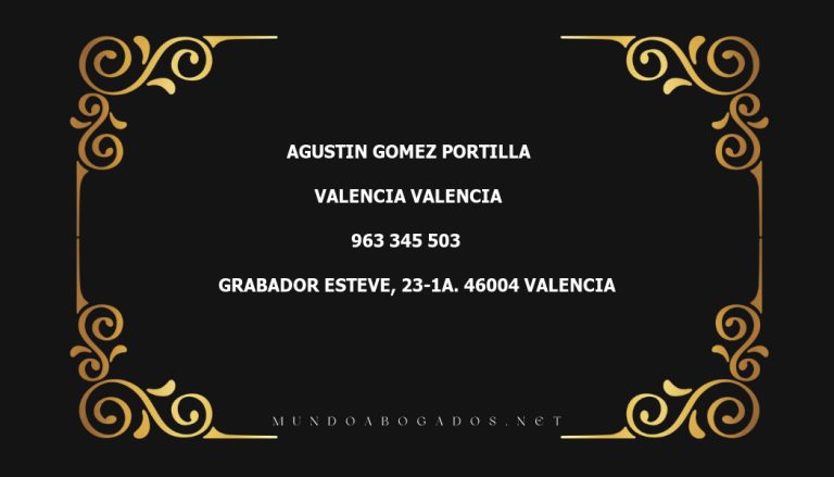 abogado Agustin Gomez Portilla en la localidad de Valencia