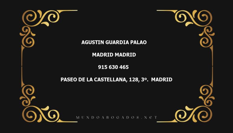 abogado Agustin Guardia Palao en la localidad de Madrid