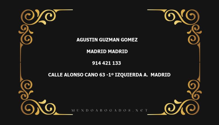 abogado Agustin Guzman Gomez en la localidad de Madrid