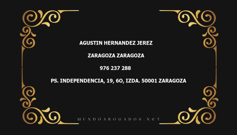 abogado Agustin Hernandez Jerez en la localidad de Zaragoza