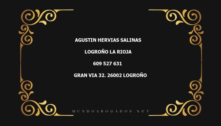 abogado Agustin Hervias Salinas en la localidad de Logroño