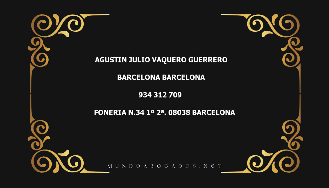 abogado Agustin Julio Vaquero Guerrero en la localidad de Barcelona